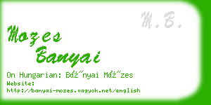 mozes banyai business card
